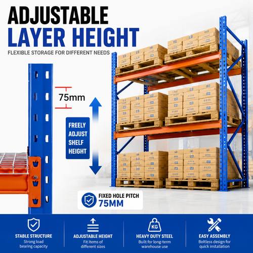 Heavy Duty Selective Pallet Rack, Adjustable Warehouse Steel Pallet Racking Storage System