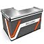 Premium Supermarket Checkout Counter, Fully Assembled Commercial Cashier Station with Stainless Steel Countertop for Grocery & Convenience Store