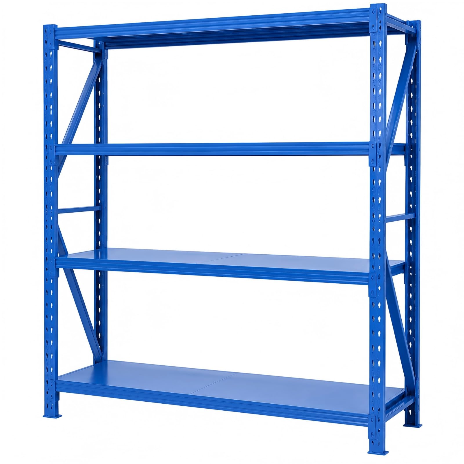 Blue 4-Tier Heavy Duty Storage Rack, Adjustable Steel Warehouse Shelving Unit