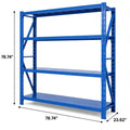 Blue 4-Tier Heavy Duty Storage Rack, Adjustable Steel Warehouse Shelving Unit