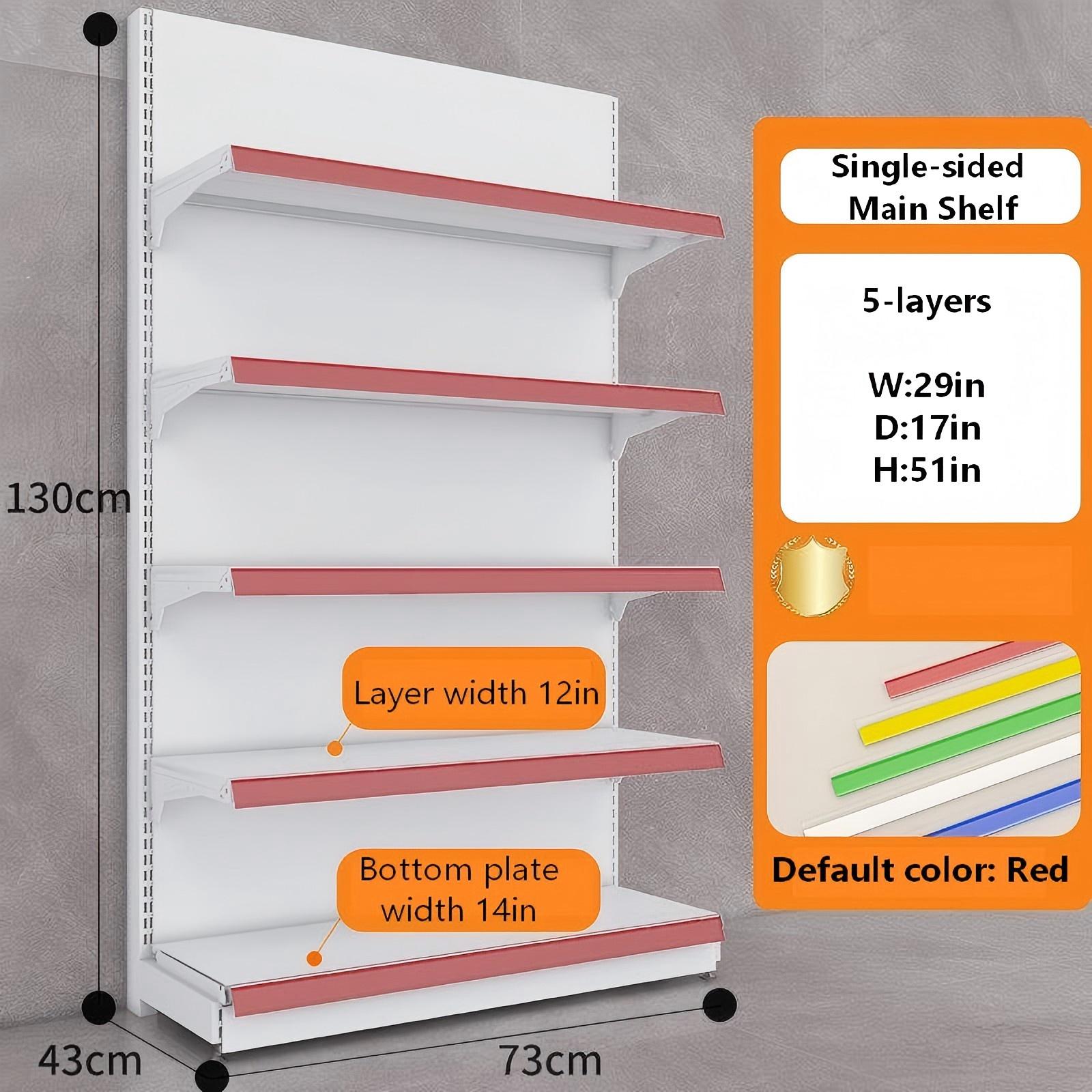 White Retail Gondola Shelving | Single Sided Wall Shelf & Double Sided Supermarket Display Rack, Adjustable Metal Store Shelves for Convenience Store, Grocery & Mini Mart