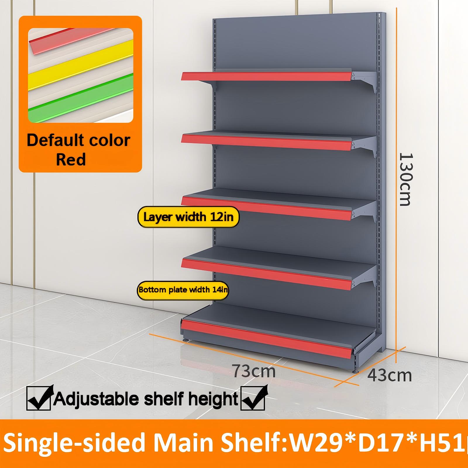 Black Retail Gondola Shelving | Single Sided Wall Shelf & Double Sided Supermarket Display Rack, Adjustable Metal Store Shelves for Convenience Store, Grocery & Mini Mart