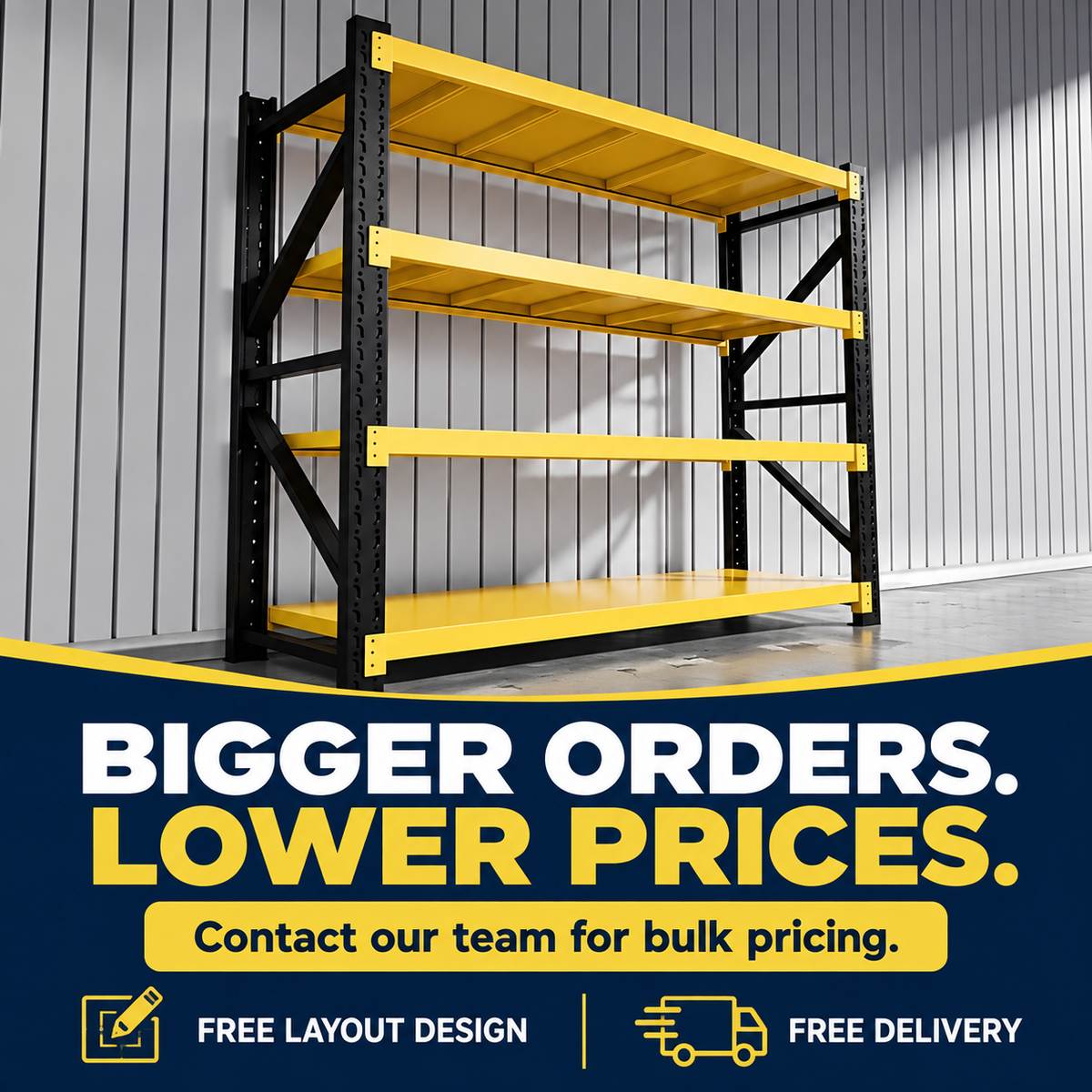 Heavy Duty Industrial & Garage Shelving – 4-Tier Adjustable Steel Rack